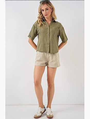 Camicia corta effetto lino bdart