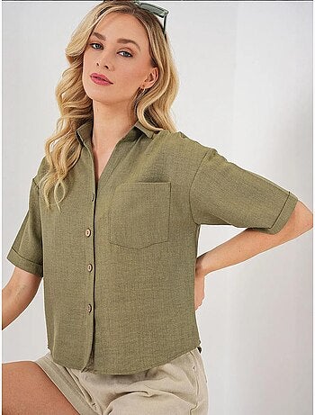 Camicia corta effetto lino bdart