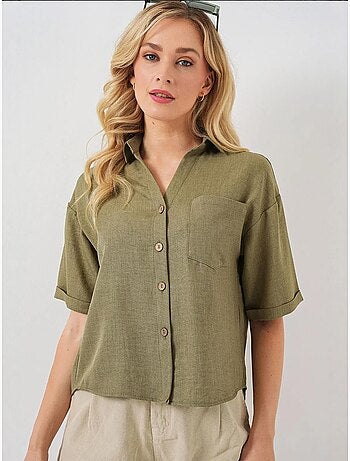 Camicia corta effetto lino bdart