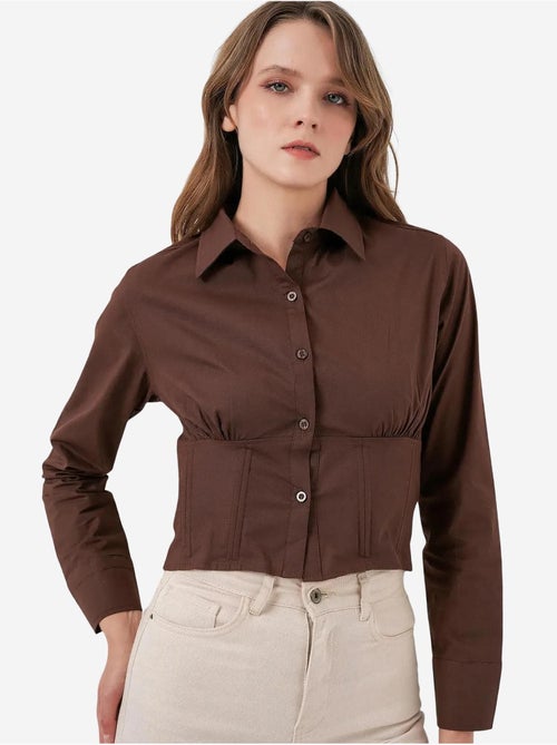 Camicia corta in popeline aderente con bottoni bdart - Kiabi Camicia corta in popeline aderente con bottoni bdart - Kiabi