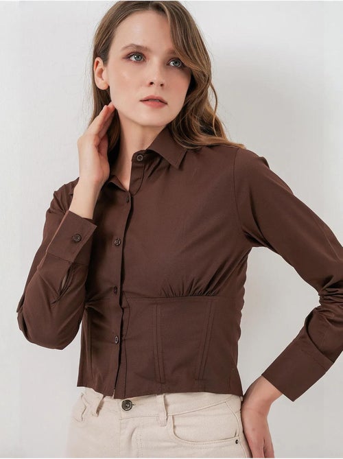 Camicia corta in popeline aderente con bottoni bdart - Kiabi Camicia corta in popeline aderente con bottoni bdart - Kiabi
