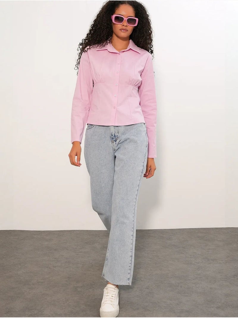 Camicia corta in popeline aderente con bottoni bdart Rosa chiaro - Kiabi