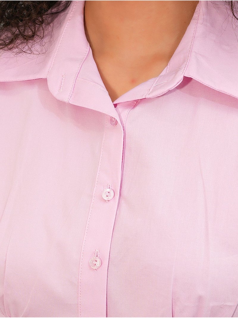 Camicia corta in popeline aderente con bottoni bdart Rosa chiaro - Kiabi