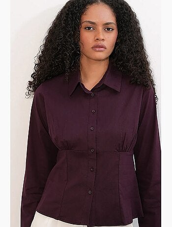 Camicia corta in popeline aderente con bottoni bdart