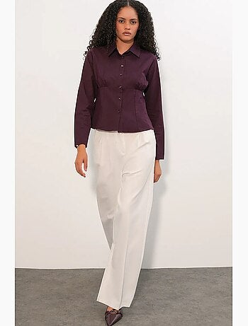 Camicia corta in popeline aderente con bottoni bdart