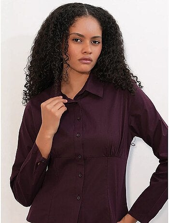 Camicia corta in popeline aderente con bottoni bdart