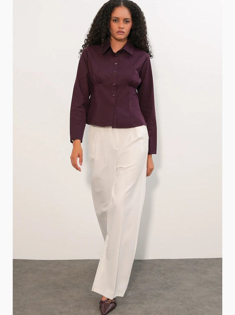 Camicia corta in popeline aderente con bottoni bdart Rosso bordeaux - Kiabi