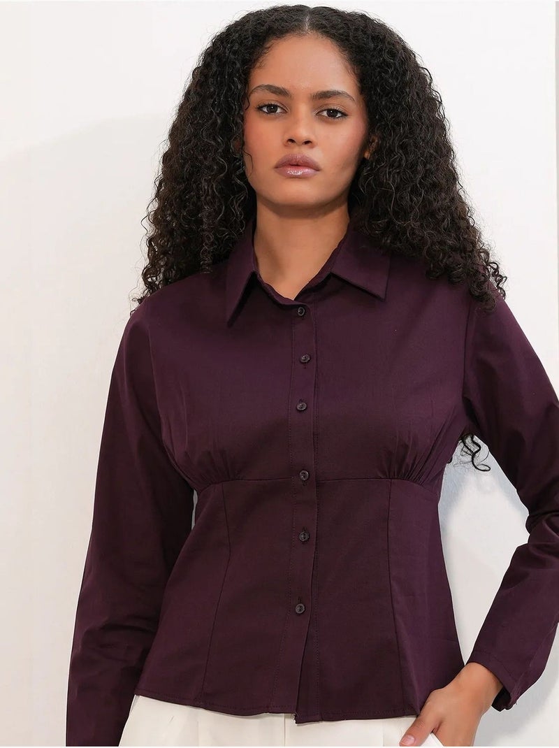 Camicia corta in popeline aderente con bottoni bdart Rosso bordeaux - Kiabi