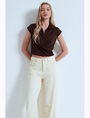 Camicia corta in popeline lyocell dilvin