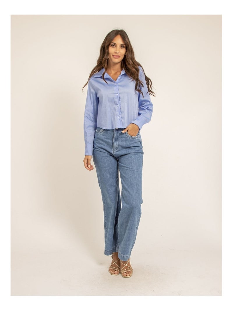 Camicia corta OCELIA Blu - Kiabi