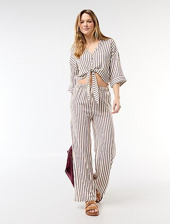 Camicia corta oversize annodata