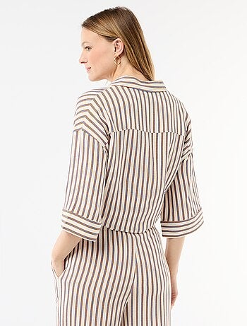 Camicia corta oversize annodata