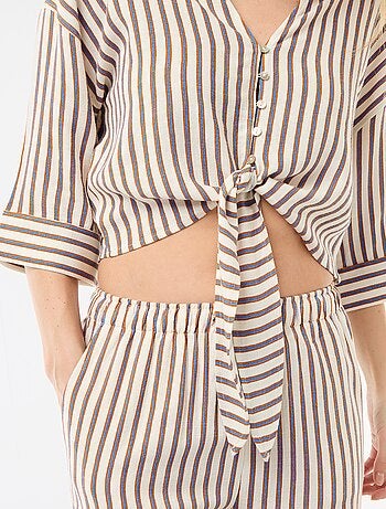 Camicia corta oversize annodata