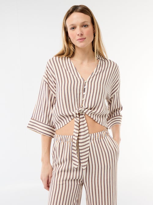 Camicia corta oversize annodata - Kiabi