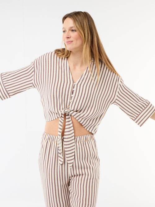 Camicia corta oversize annodata - Kiabi