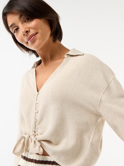 Camicia corta oversize annodata - Kiabi
