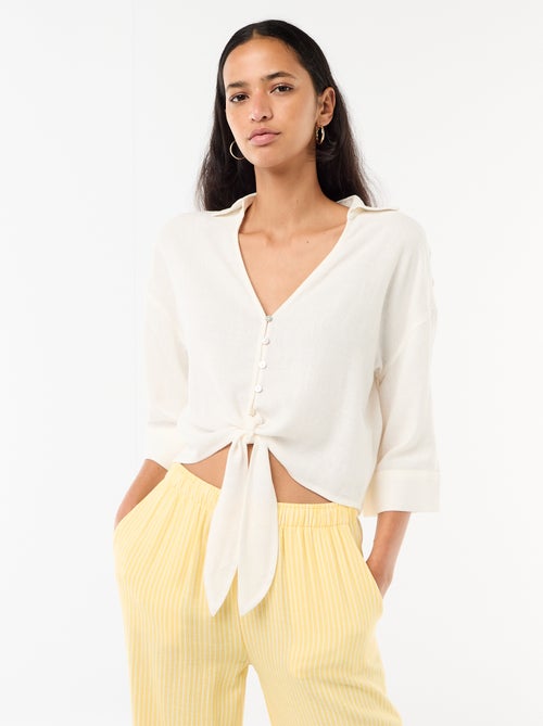 Camicia corta oversize annodata - Kiabi
