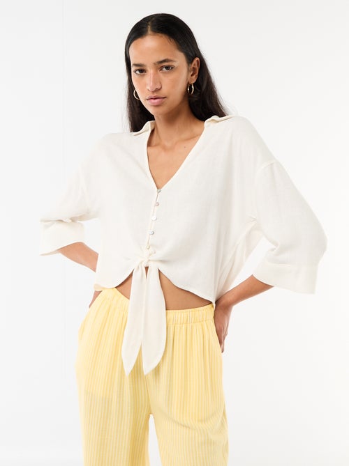 Camicia corta oversize annodata - Kiabi