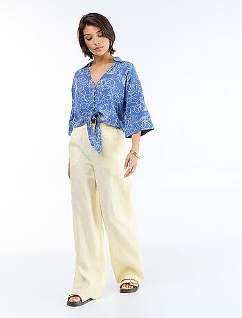 Camicia corta oversize annodata