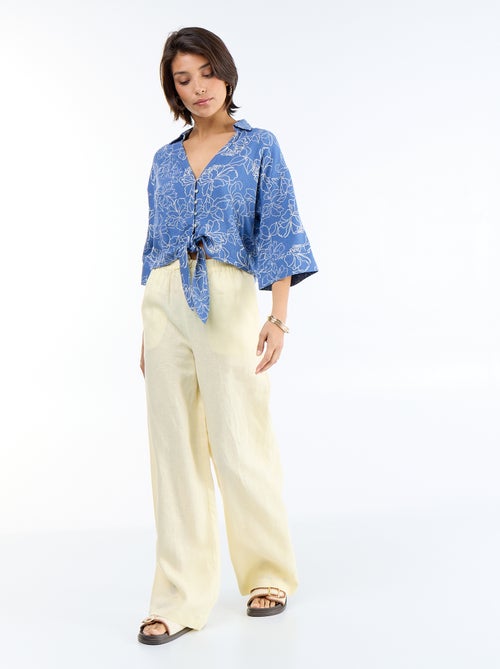 Camicia corta oversize annodata - Kiabi