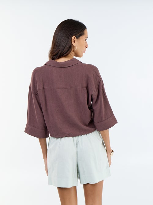 Camicia corta oversize annodata - Kiabi