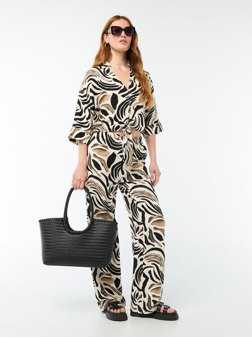 Camicia corta oversize annodata - Kiabi