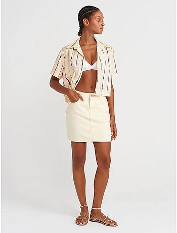 Camicia crop a righe da donna dilvin