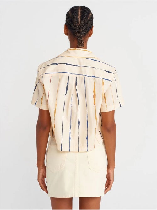 Camicia crop a righe da donna dilvin - Kiabi