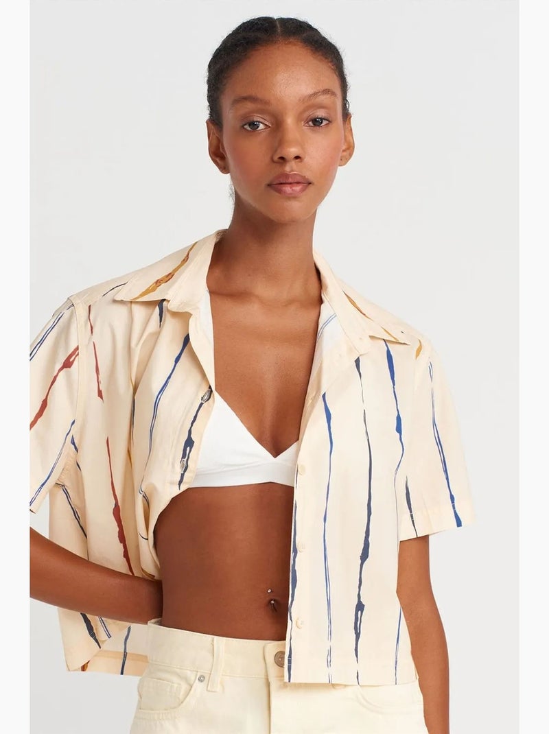Camicia crop a righe da donna dilvin Multicolore - Kiabi