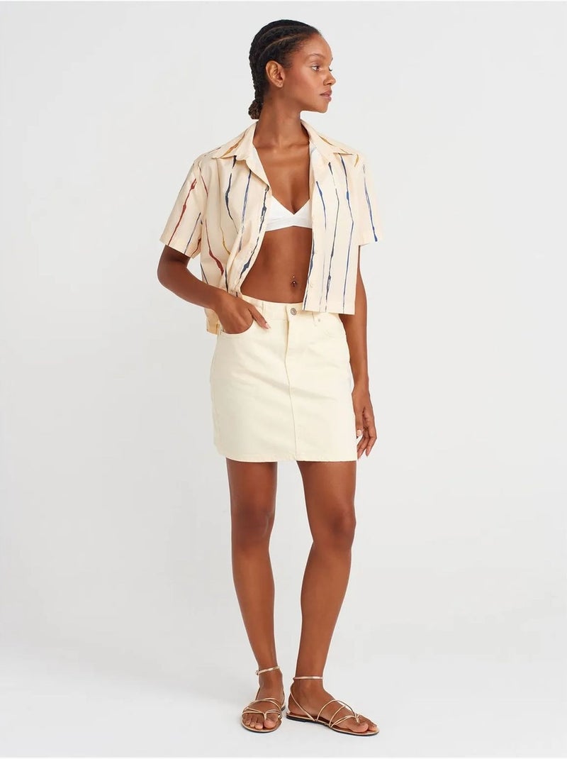 Camicia crop a righe da donna dilvin Multicolore - Kiabi