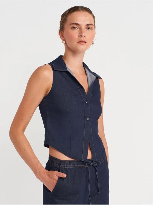 Camicia crop aderente senza maniche dilvin - Kiabi Camicia crop aderente senza maniche dilvin - Kiabi