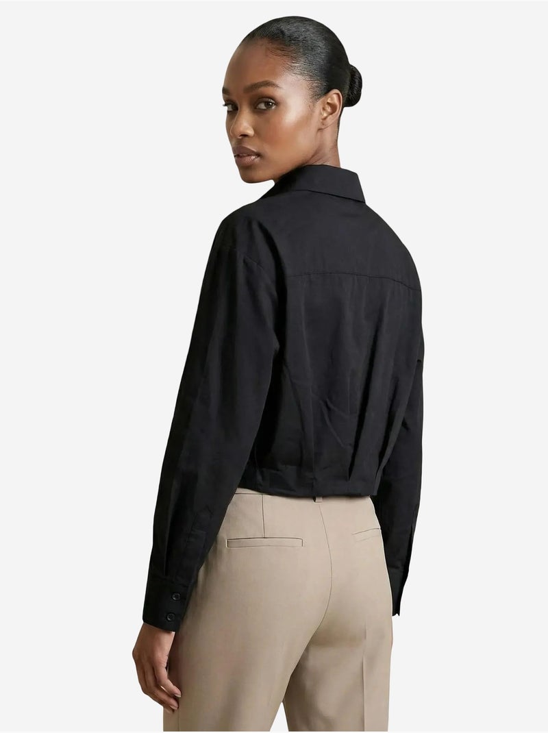 Camicia crop casual abbottonata my fashion Nero - Kiabi