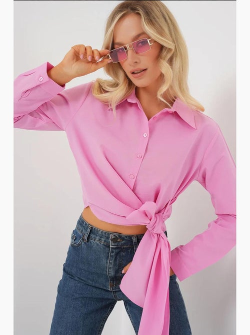 Camicia crop con dettaglio fiocco bdart - Kiabi Camicia crop con dettaglio fiocco bdart - Kiabi