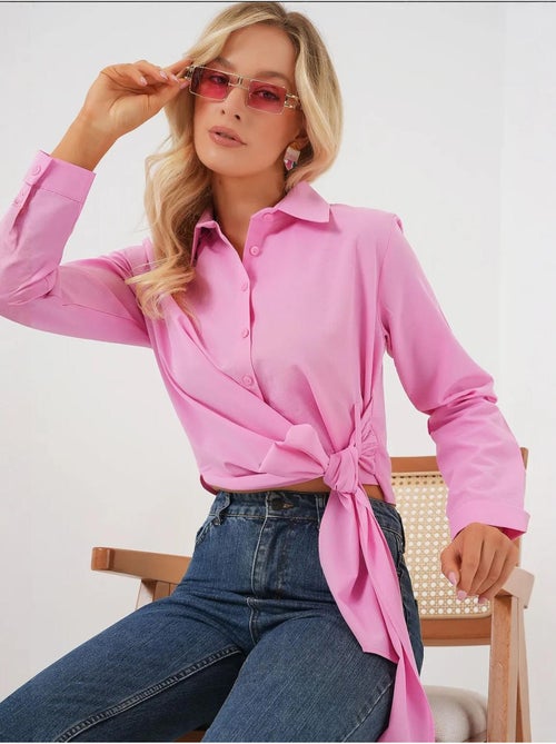 Camicia crop con dettaglio fiocco bdart - Kiabi Camicia crop con dettaglio fiocco bdart - Kiabi