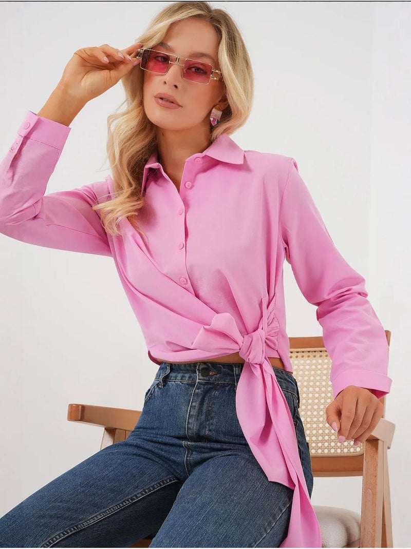 Camicia crop con dettaglio fiocco bdart Rosa chiaro - Kiabi
