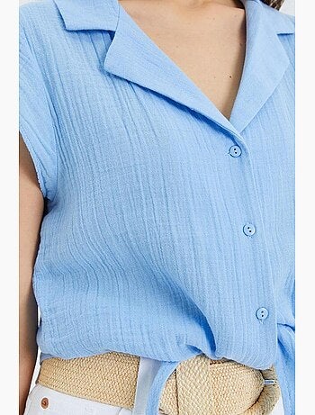 Camicia crop con dettaglio fiocco mixray