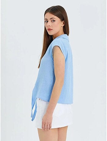 Camicia crop con dettaglio fiocco mixray