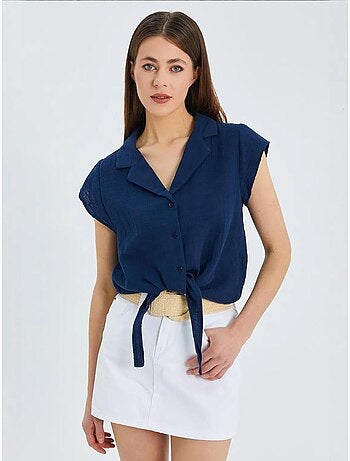 Camicia crop con dettaglio fiocco mixray