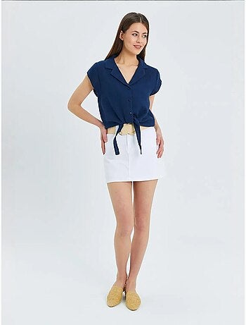 Camicia crop con dettaglio fiocco mixray