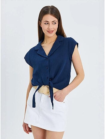 Camicia crop con dettaglio fiocco mixray