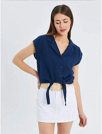 Camicia crop con dettaglio fiocco mixray