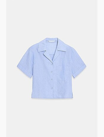 Camicia crop da donna in popeline di cotone dilvin