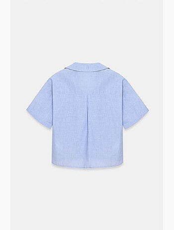 Camicia crop da donna in popeline di cotone dilvin
