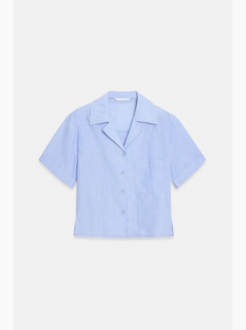 Camicia crop da donna in popeline di cotone dilvin - Kiabi Camicia crop da donna in popeline di cotone dilvin - Kiabi