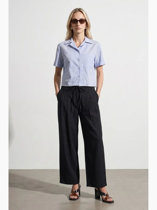 Camicia crop da donna in popeline di cotone dilvin - Kiabi Camicia crop da donna in popeline di cotone dilvin - Kiabi