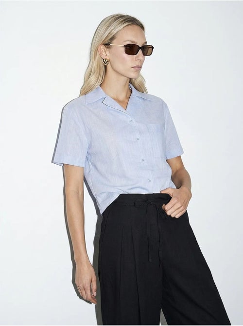 Camicia crop da donna in popeline di cotone dilvin - Kiabi Camicia crop da donna in popeline di cotone dilvin - Kiabi
