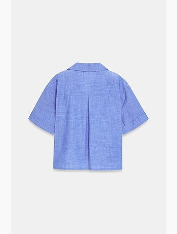 Camicia crop da donna in popeline di cotone dilvin