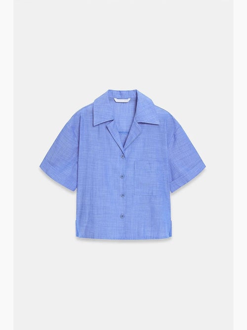 Camicia crop da donna in popeline di cotone dilvin - Kiabi Camicia crop da donna in popeline di cotone dilvin - Kiabi