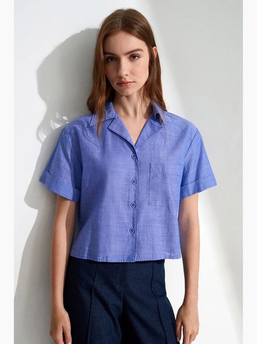 Camicia crop da donna in popeline di cotone dilvin - Kiabi Camicia crop da donna in popeline di cotone dilvin - Kiabi