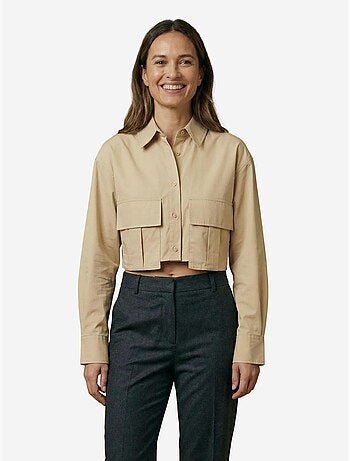 Camicia crop in popeline di cotone my fashion